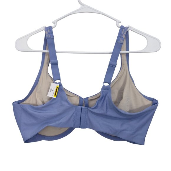 Olga By Warners Womens 40D Full Figure Minimizer Bra Lace Underwire Dusty Blue - Picture 10 of 11